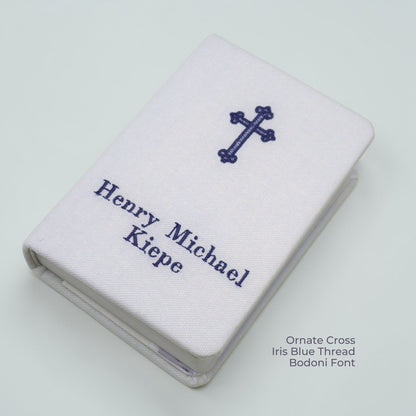 Personalized Baby’s First Bible – Shantung with Cross Design