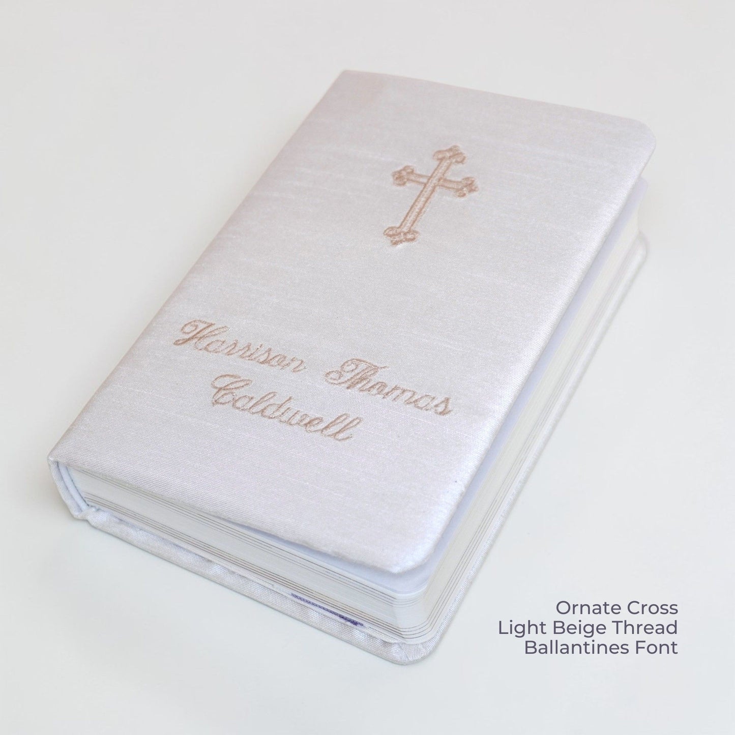 Personalized Baby’s First Bible – Shantung with Cross Design