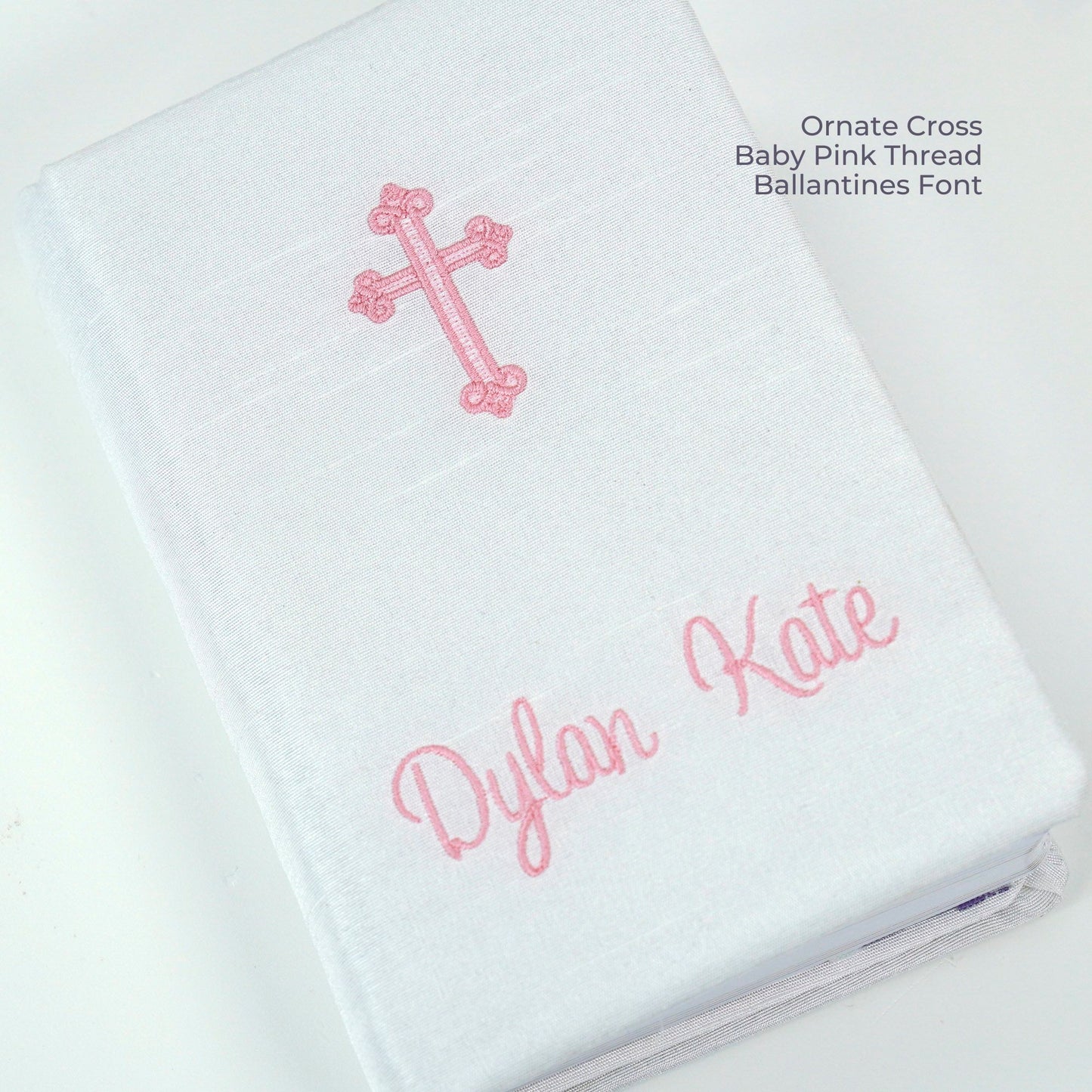 Personalized Baby’s First Bible – Shantung with Cross Design