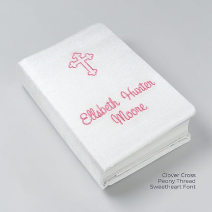 Personalized Baby’s First Bible – Shantung with Cross Design