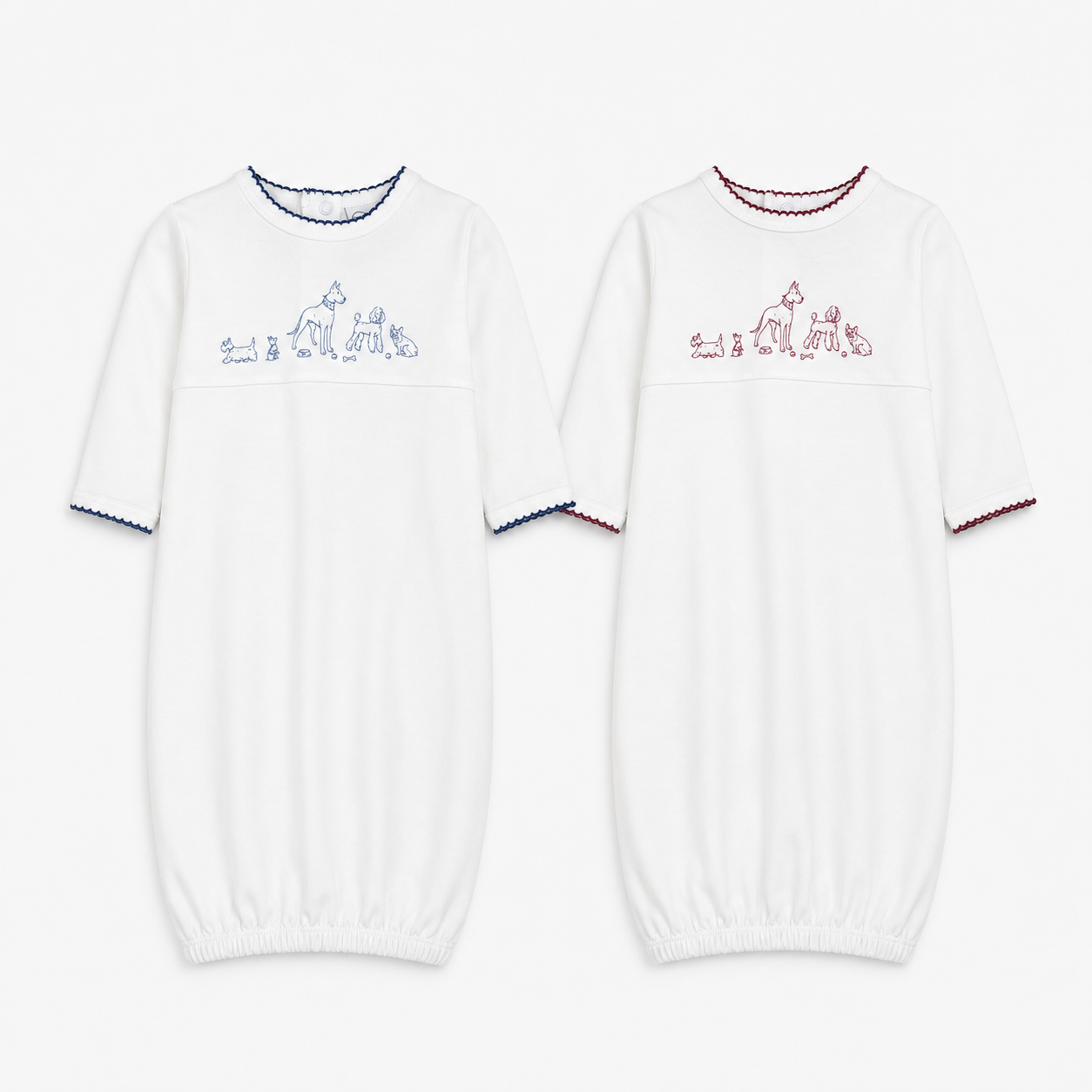 Dog Print Pima Cotton Baby Gown