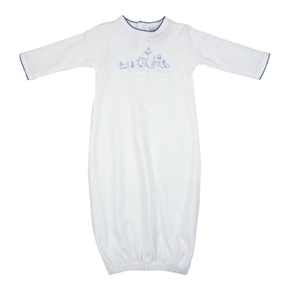 Dog Print Pima Cotton Baby Gown