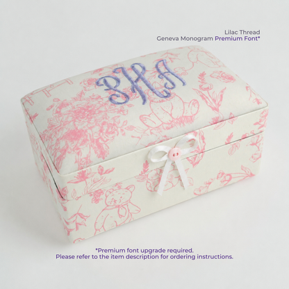 Beary Blossoms Toile  – Small Baby Keepsake Box