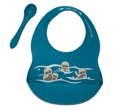 Fresh + Messy Bib & Spoon Set Baby Otter