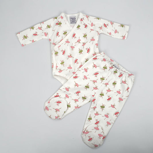 Ballerina Print Pima Cotton Baby Layette Set