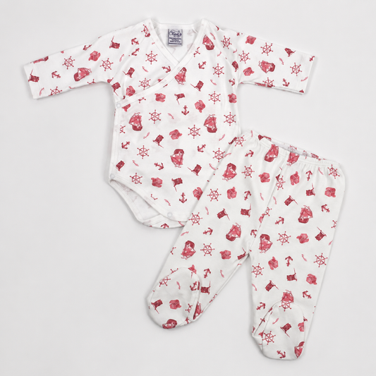 Pirate Print Pima Cotton Baby Layette Set
