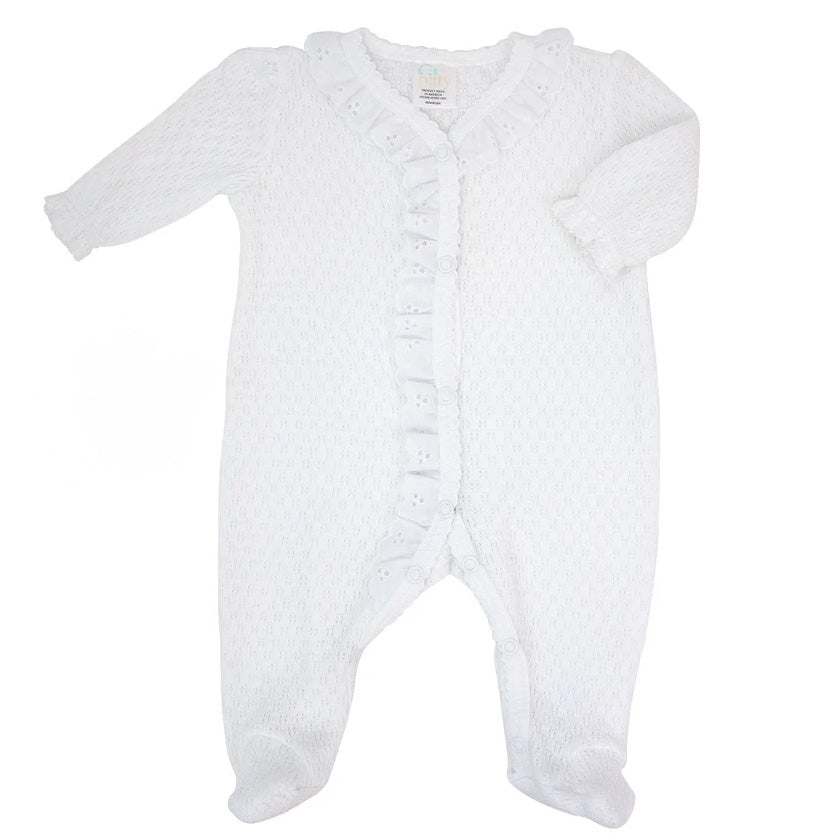 Paty Knit Footie with Eyelet