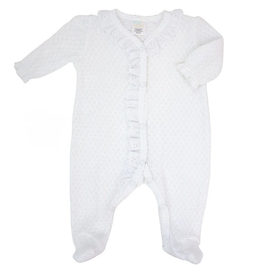 Paty Knit Footie with Eyelet