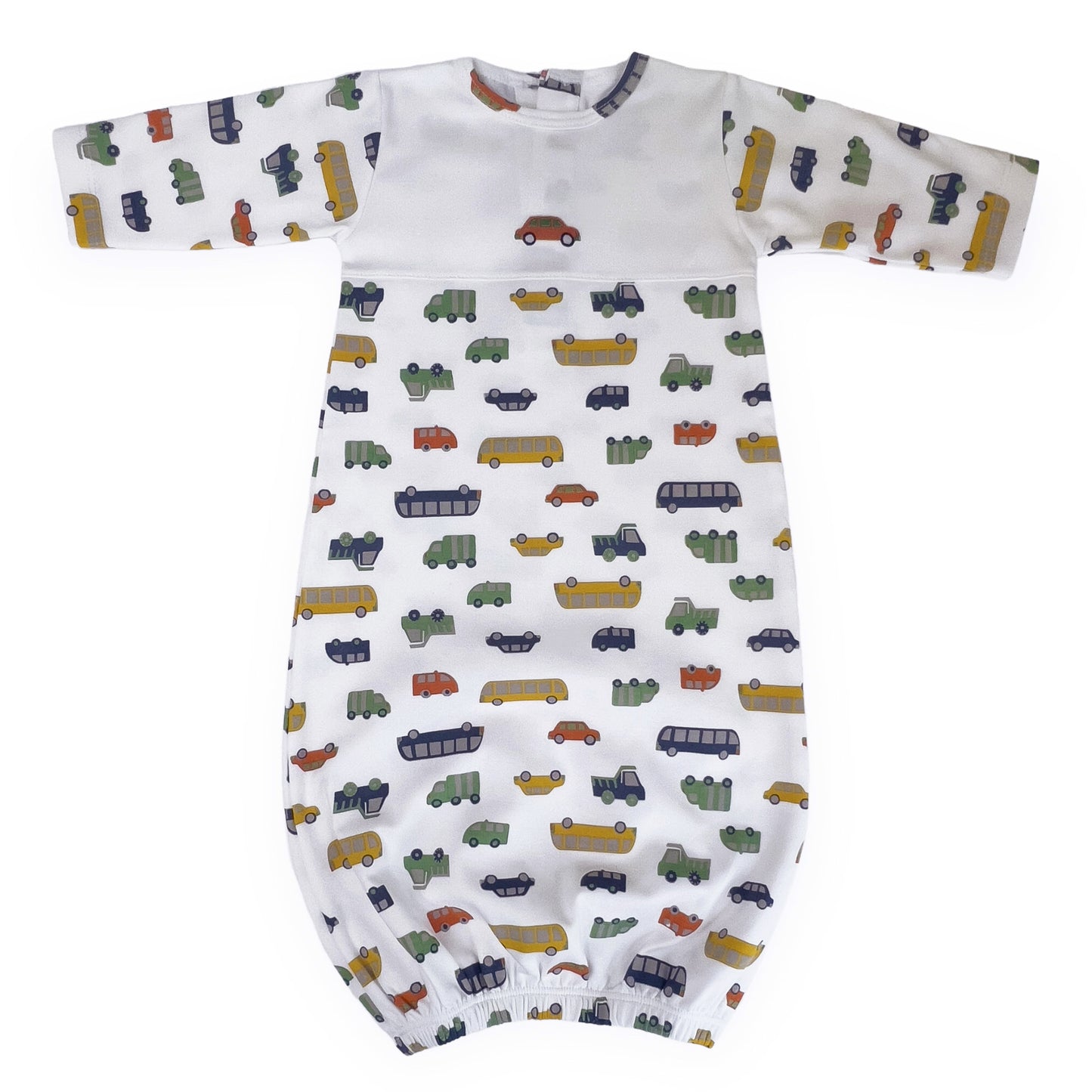 Automobiles Print Pima Cotton Baby Gown