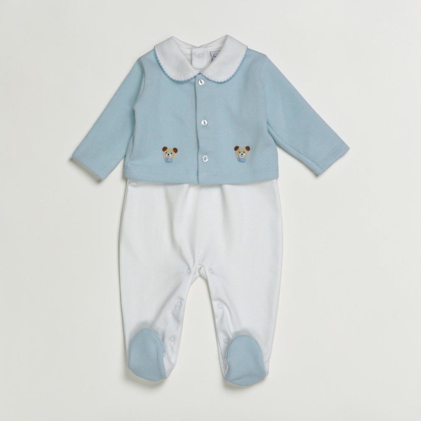 Cozy Bear Pima Cotton Footed Outfit & Cardigan Set