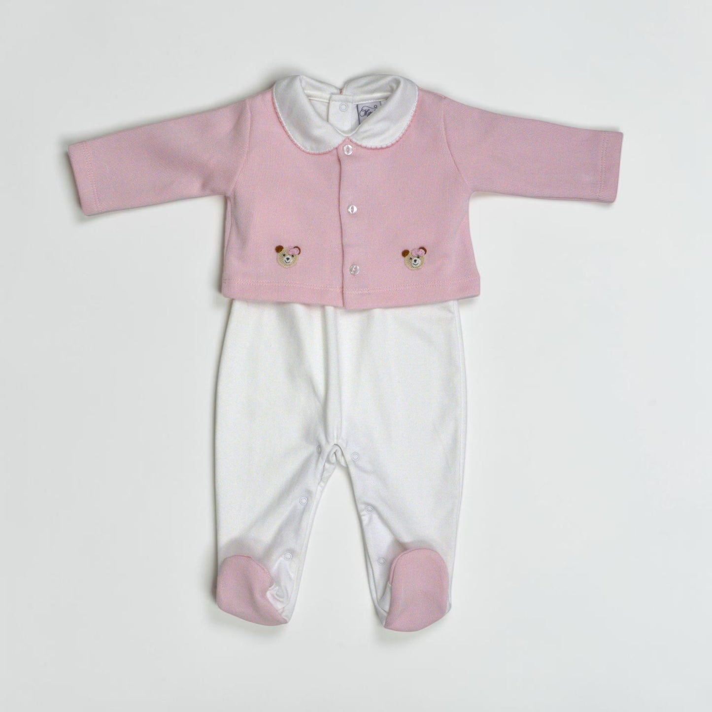 Cozy Bear Pima Cotton Footed Outfit & Cardigan Set