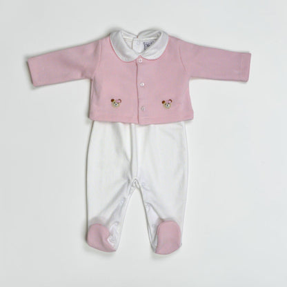 Cozy Bear Pima Cotton Footed Outfit & Cardigan Set