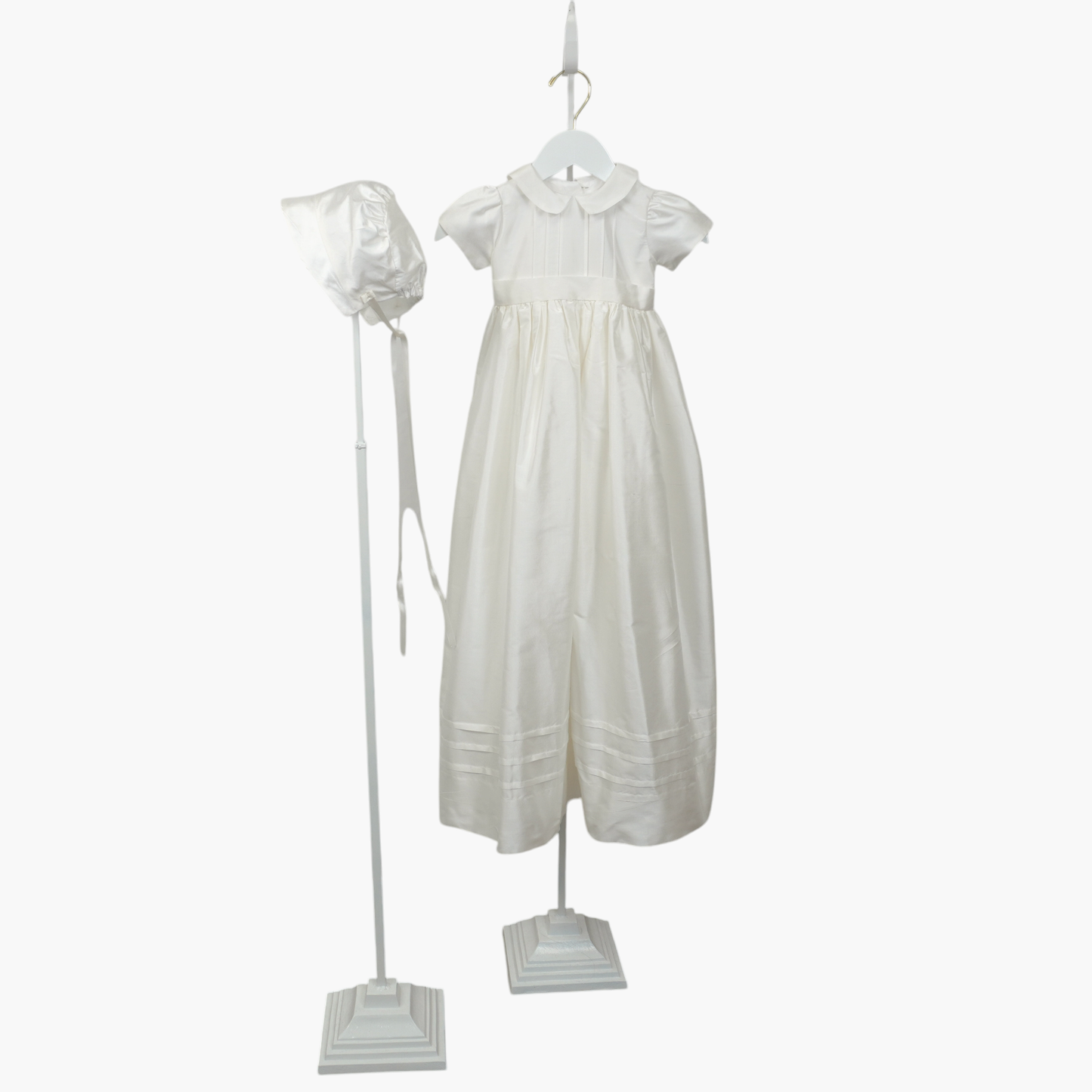 Silk Christening Gown w/ Bonnet