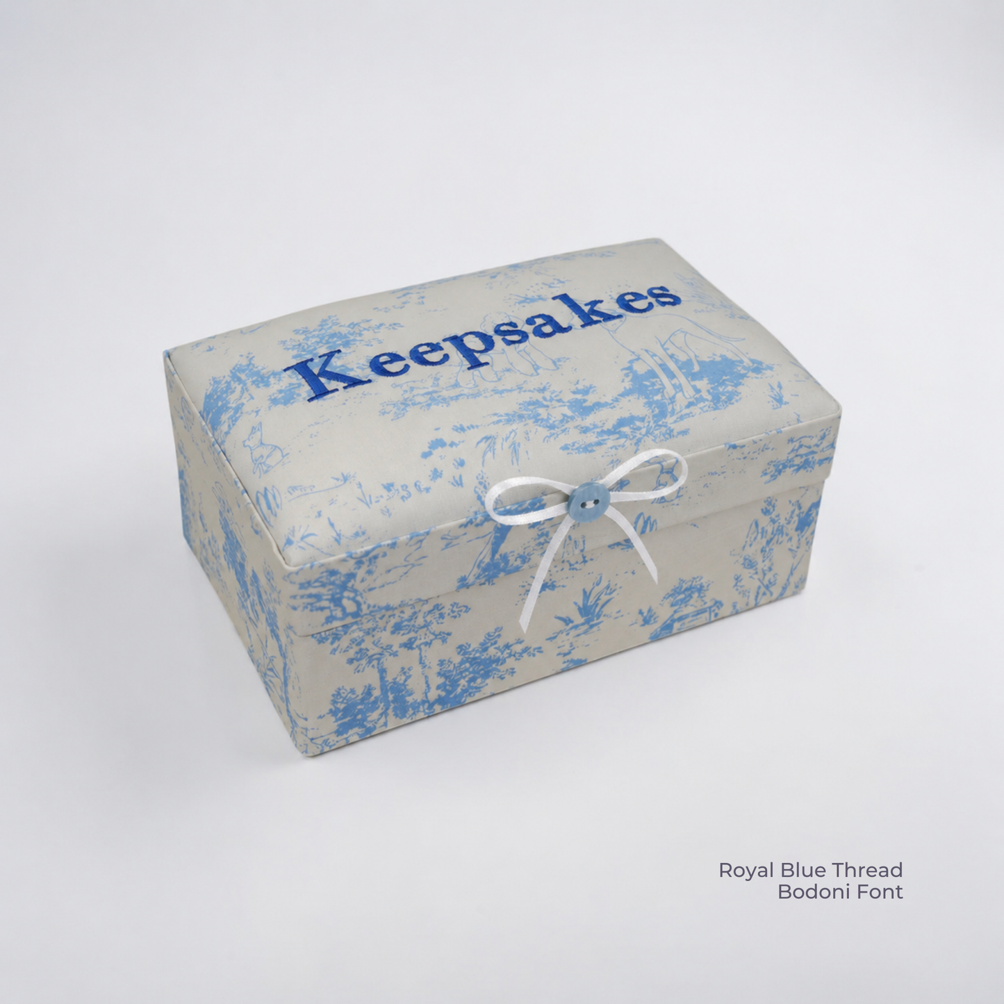 Heirloom Hounds Toile – Small Baby Keepsake Box