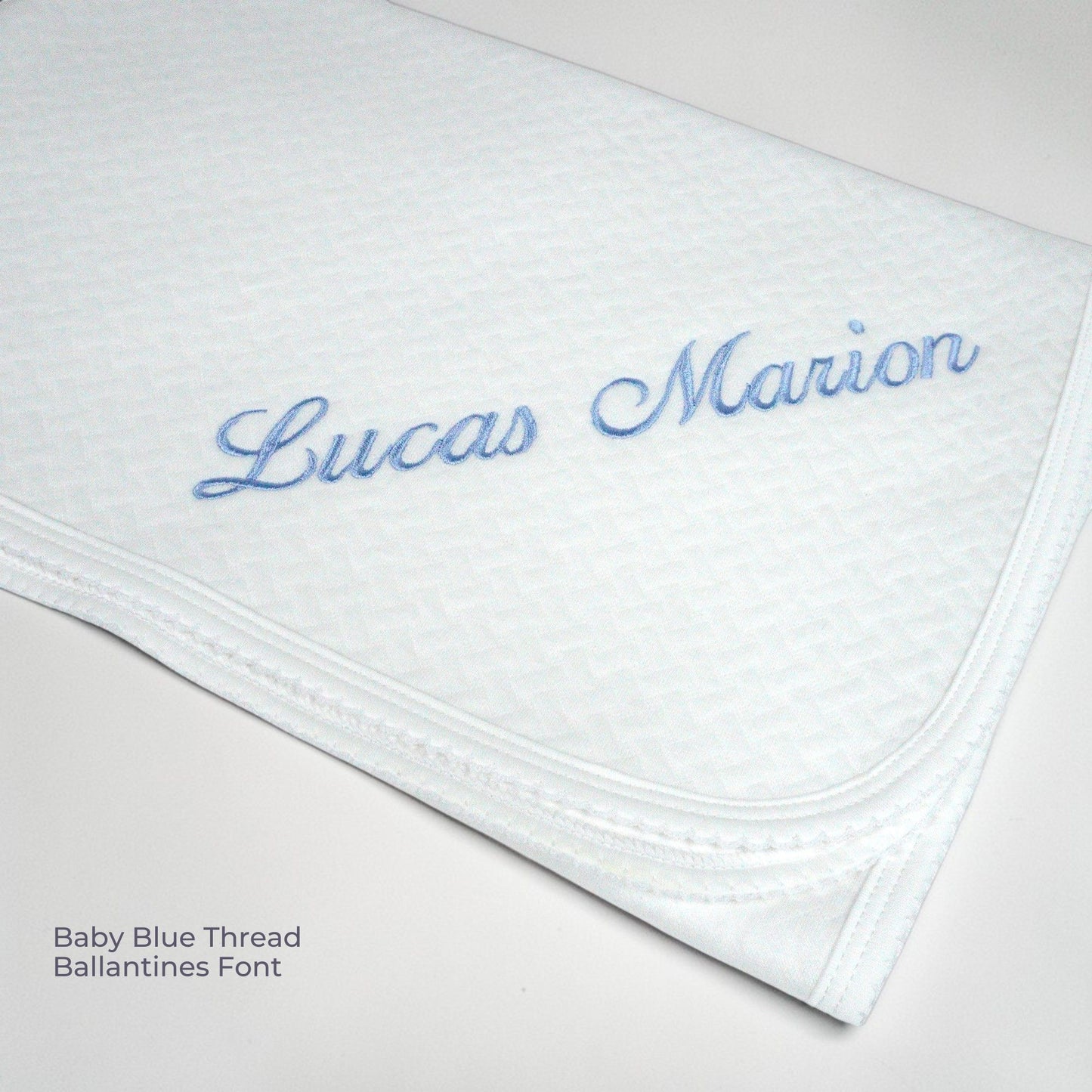White Pima Jacquard Baby Blanket