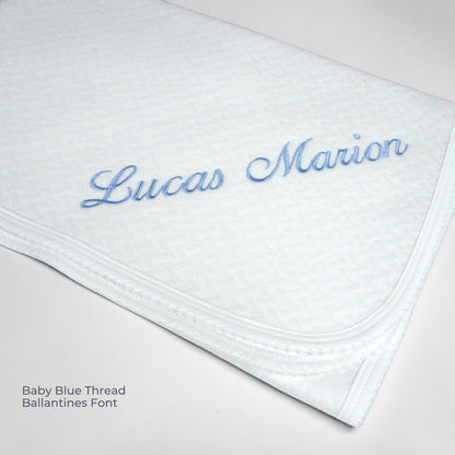 White Pima Jacquard Baby Blanket