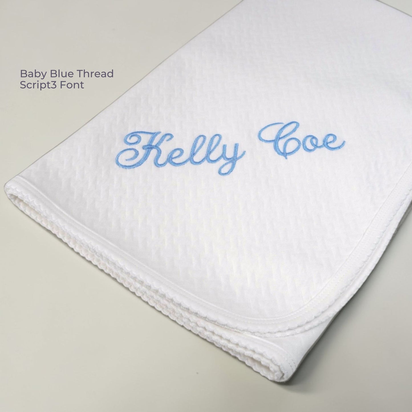 White Pima Jacquard Baby Blanket