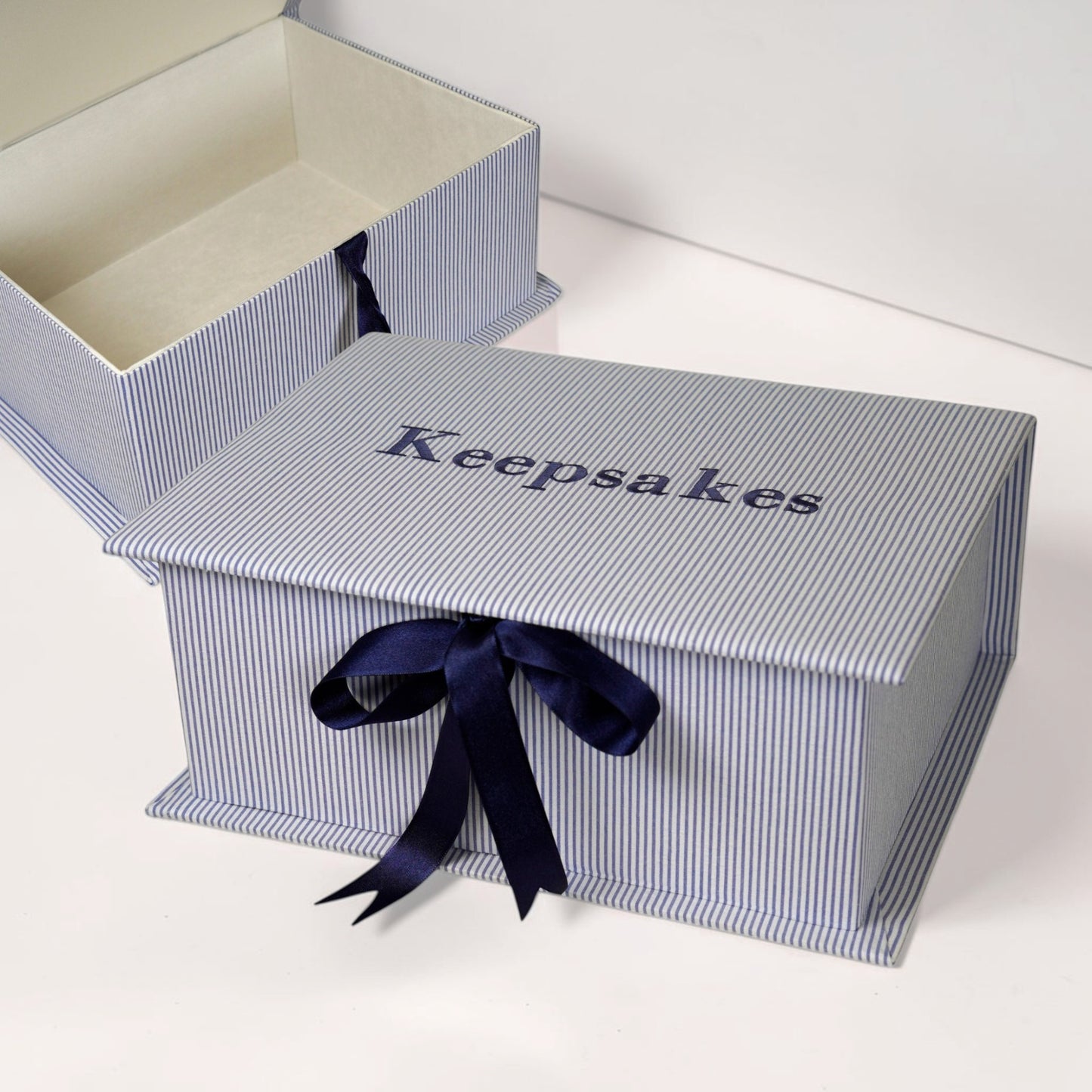 Striped Seersucker Cotton - Medium Keepsake Box (Wholesale)