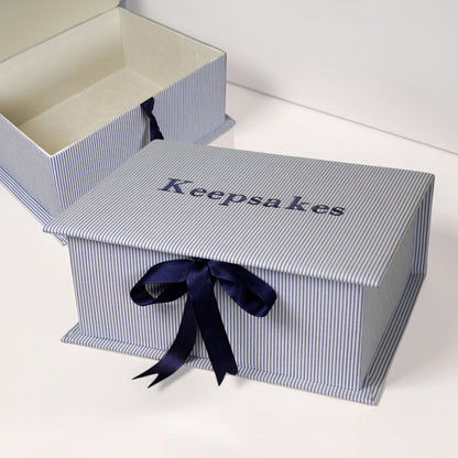 Striped Seersucker Cotton - Medium Keepsake Box (Wholesale)