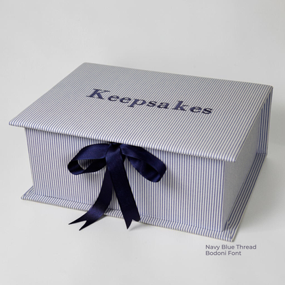 Striped Seersucker Cotton - Medium Keepsake Box (Wholesale)