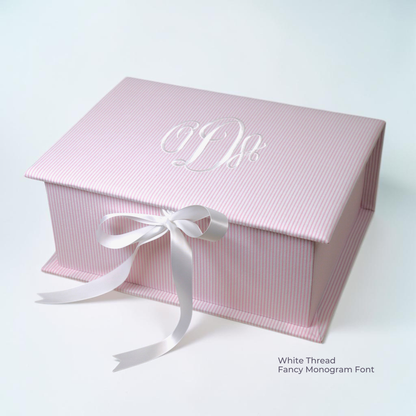 Striped Seersucker Cotton - Medium Keepsake Box (Wholesale)