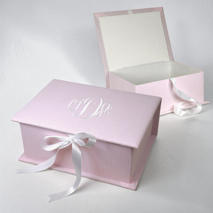 Striped Seersucker Cotton - Medium Keepsake Box (Wholesale)