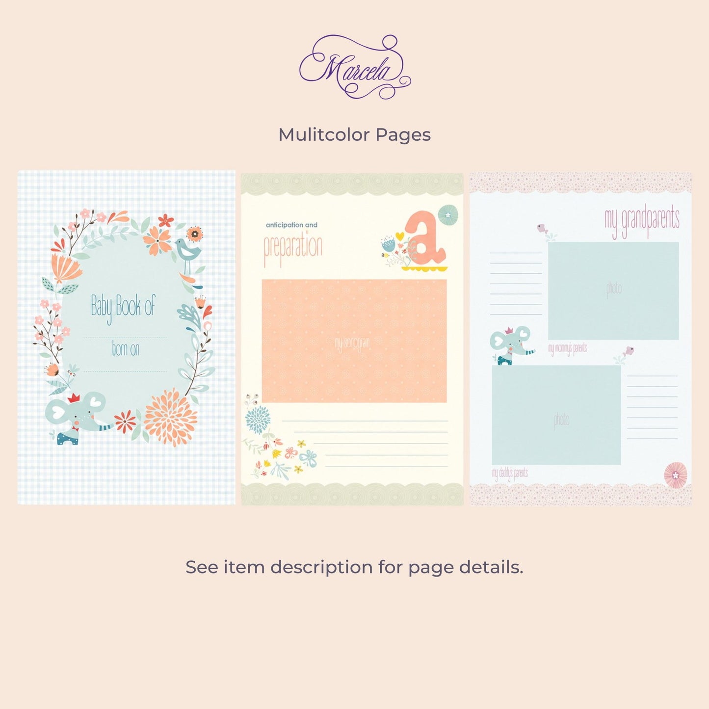 Heirloom Hounds Toile – Baby Memory Book