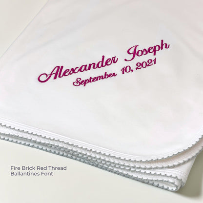 Luxury Pima Cotton Baby Blanket with Scallop Trim