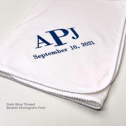 Luxury Pima Cotton Baby Blanket with Scallop Trim