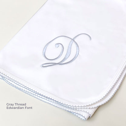 Luxury Pima Cotton Baby Blanket with Scallop Trim
