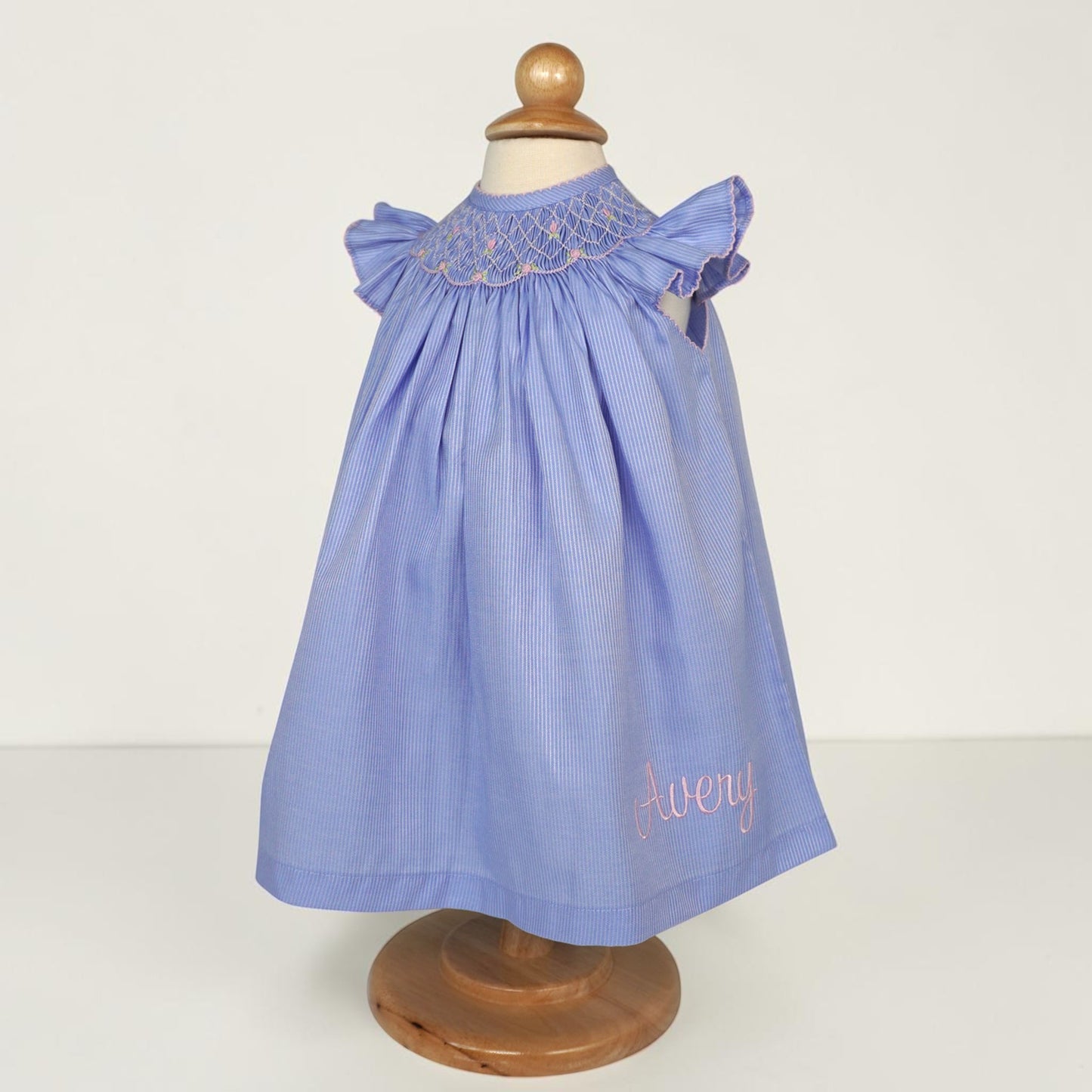 Periwinkle Flutter Sleeve Smocked Dress