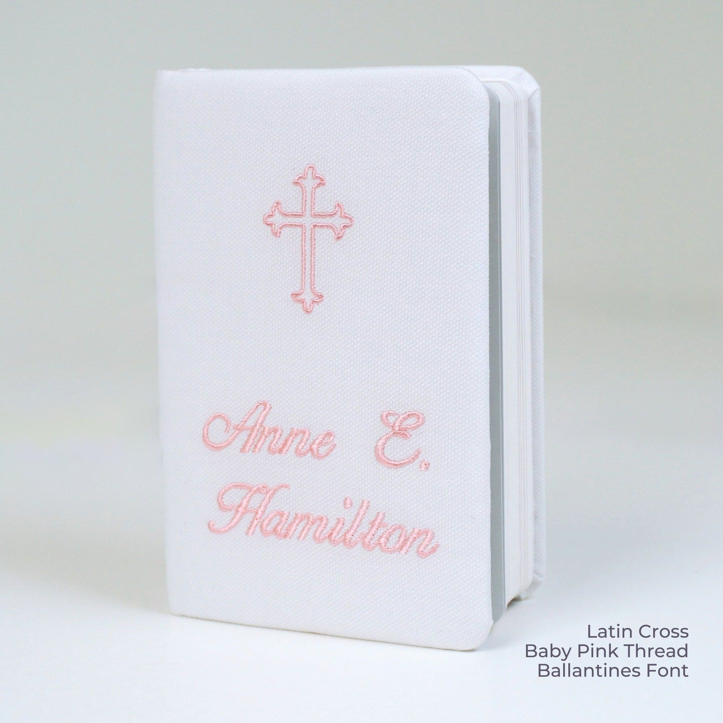 Personalized KJV Baby Gift Bible – Piqué Cotton with Cross Design