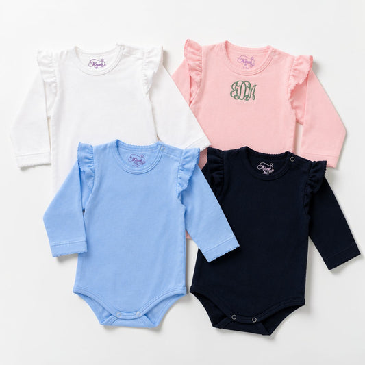 Ruffle Cap Sleeve Pima Cotton Baby Bodysuit