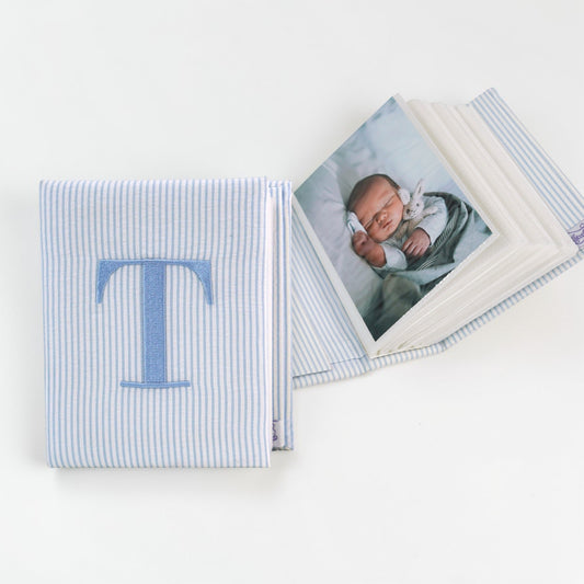 Striped Seersucker Cotton – Small Hardbound Photo Album
