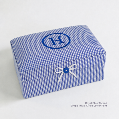 Seersucker Check Cotton – Small Baby Keepsake Box