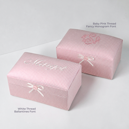 Seersucker Check Cotton – Small Baby Keepsake Box