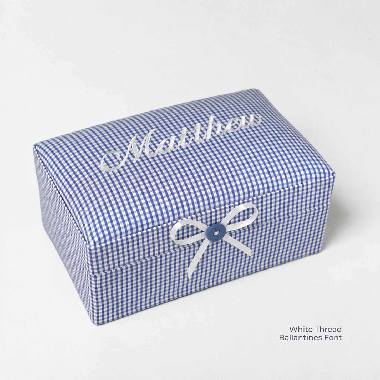 Seersucker Check Cotton – Small Baby Keepsake Box