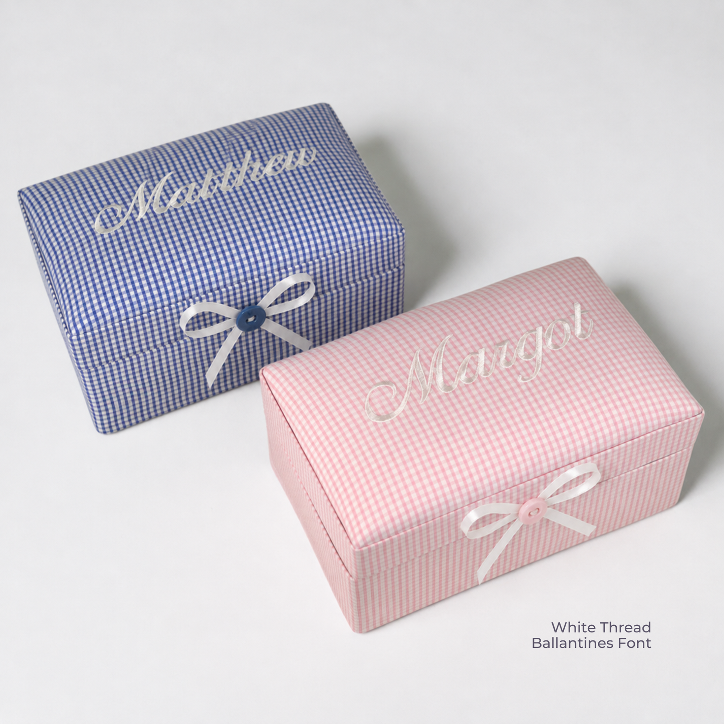 Seersucker Check Cotton – Small Baby Keepsake Box