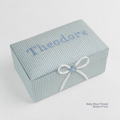 Seersucker Check Cotton – Small Baby Keepsake Box
