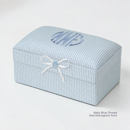 Seersucker Check Cotton – Small Baby Keepsake Box