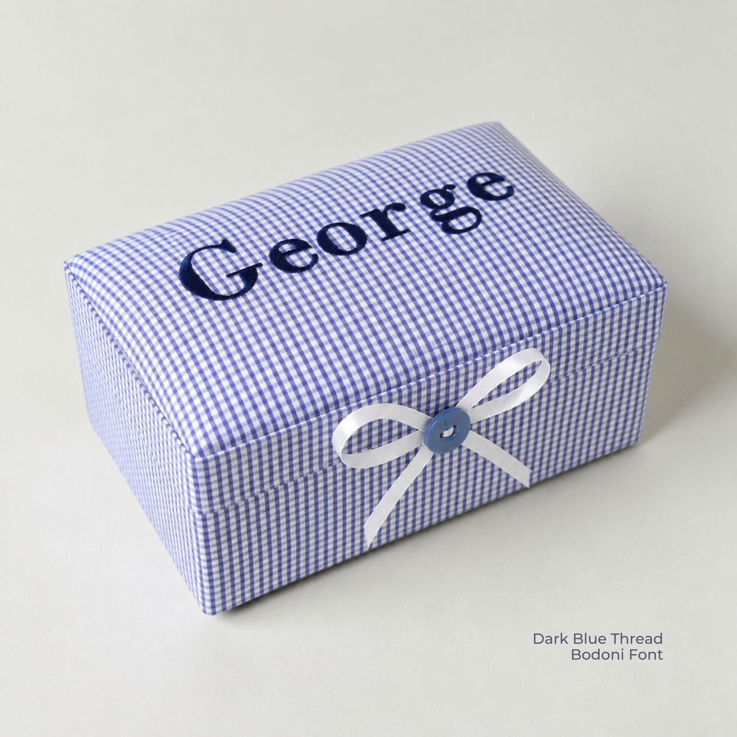 Seersucker Check Cotton – Small Baby Keepsake Box