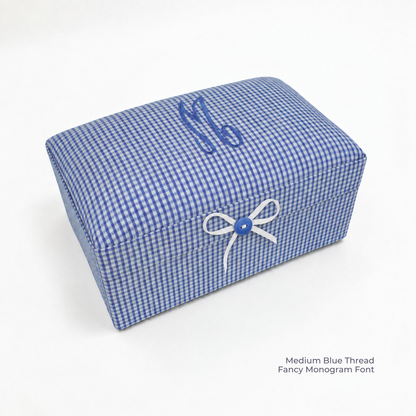 Seersucker Check Cotton – Small Baby Keepsake Box