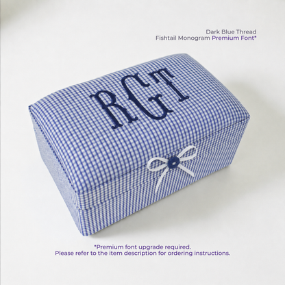 Seersucker Check Cotton – Small Baby Keepsake Box
