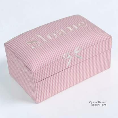 Seersucker Check Cotton – Small Baby Keepsake Box
