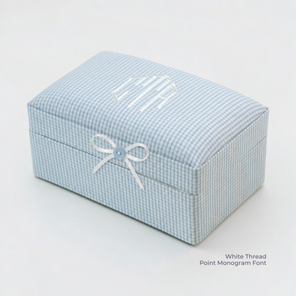 Seersucker Check Cotton – Small Baby Keepsake Box
