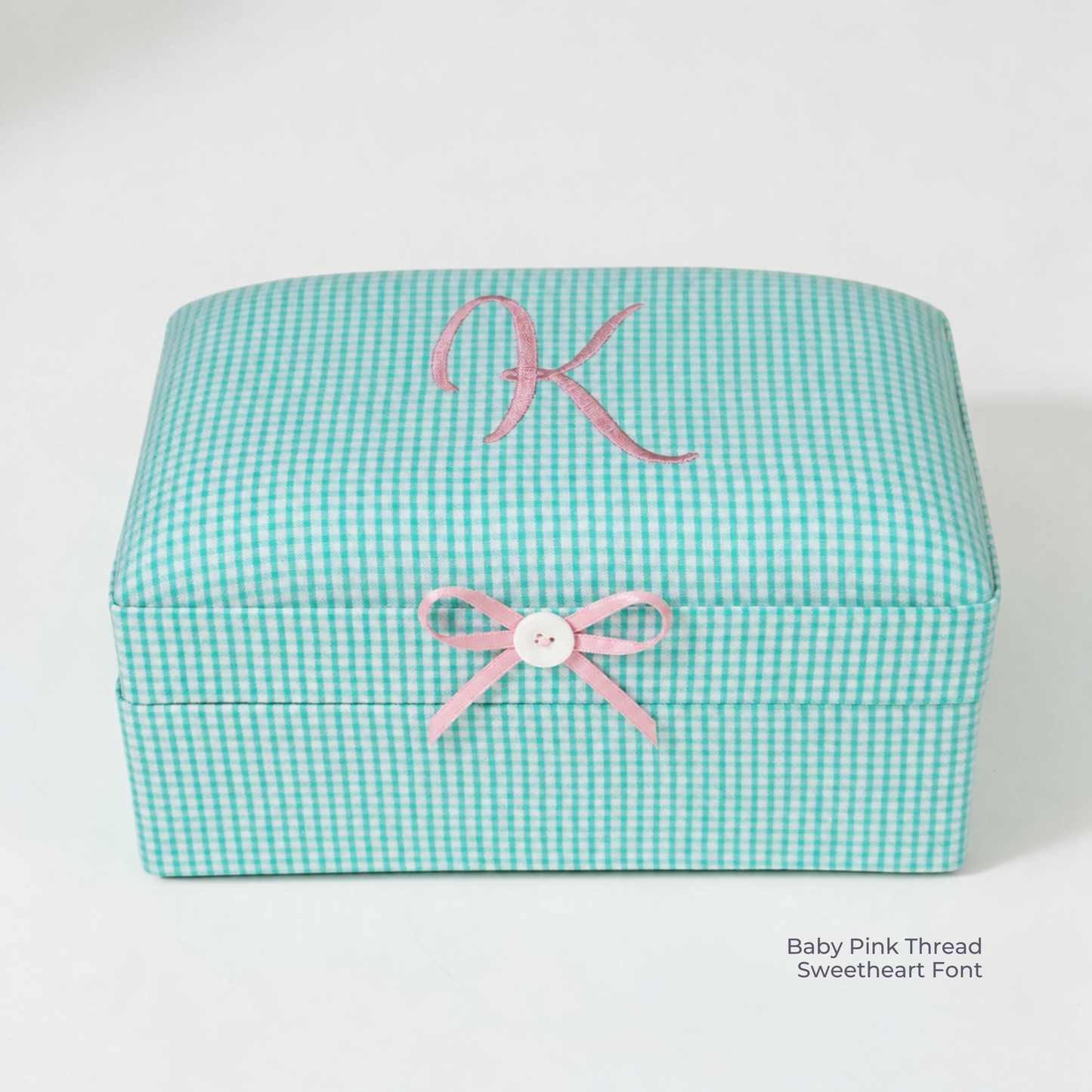 Seersucker Check Cotton – Small Baby Keepsake Box
