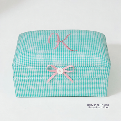 Seersucker Check Cotton – Small Baby Keepsake Box
