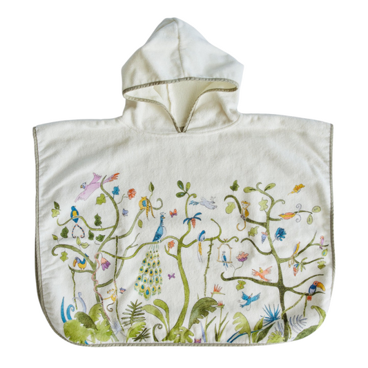 Tropical Chinoiserie Swim Poncho  1-4Y