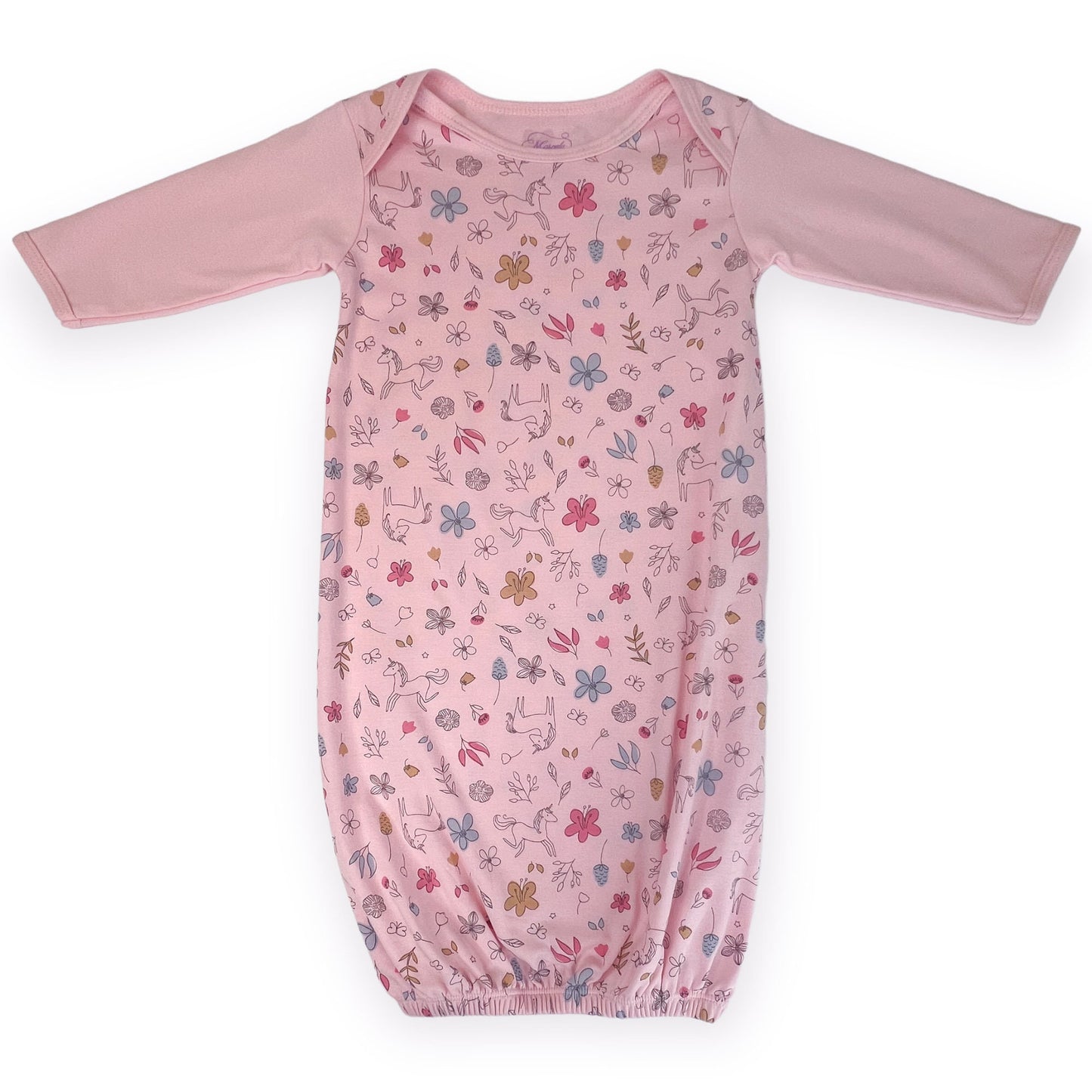 Unicorns Print Pima Cotton Baby Gown
