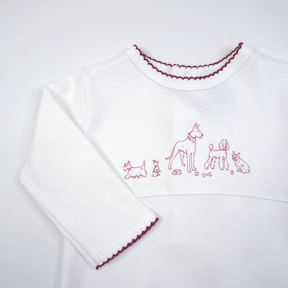 Dog Print Pima Cotton Baby Gown
